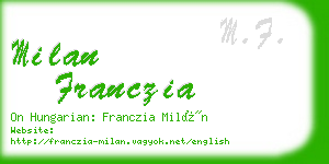 milan franczia business card